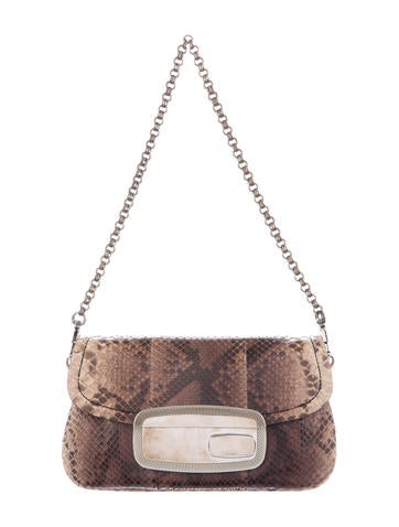 Prada Snakeskin Pochette Shoulder Bag