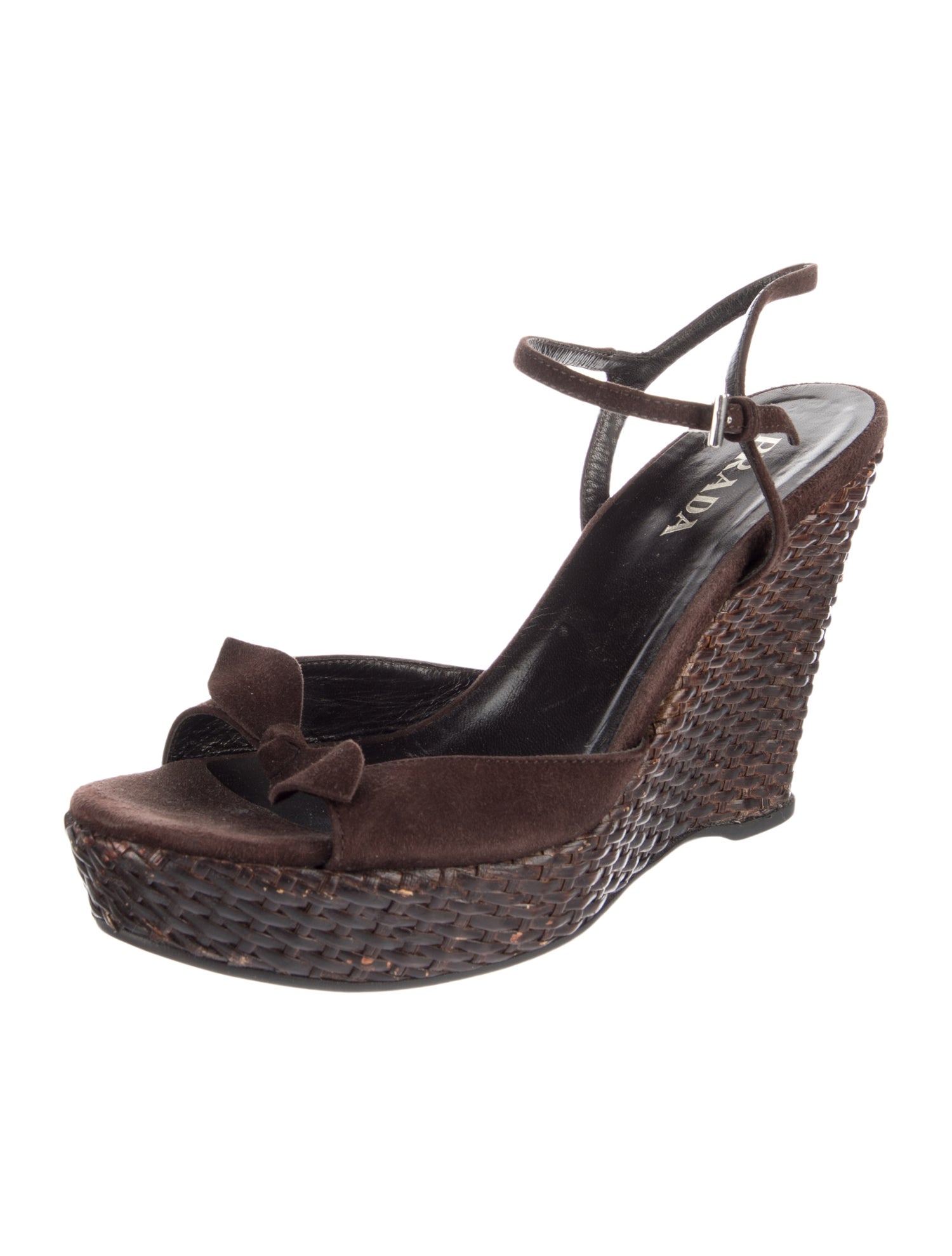 Prada Suede Bow Accents Sandals