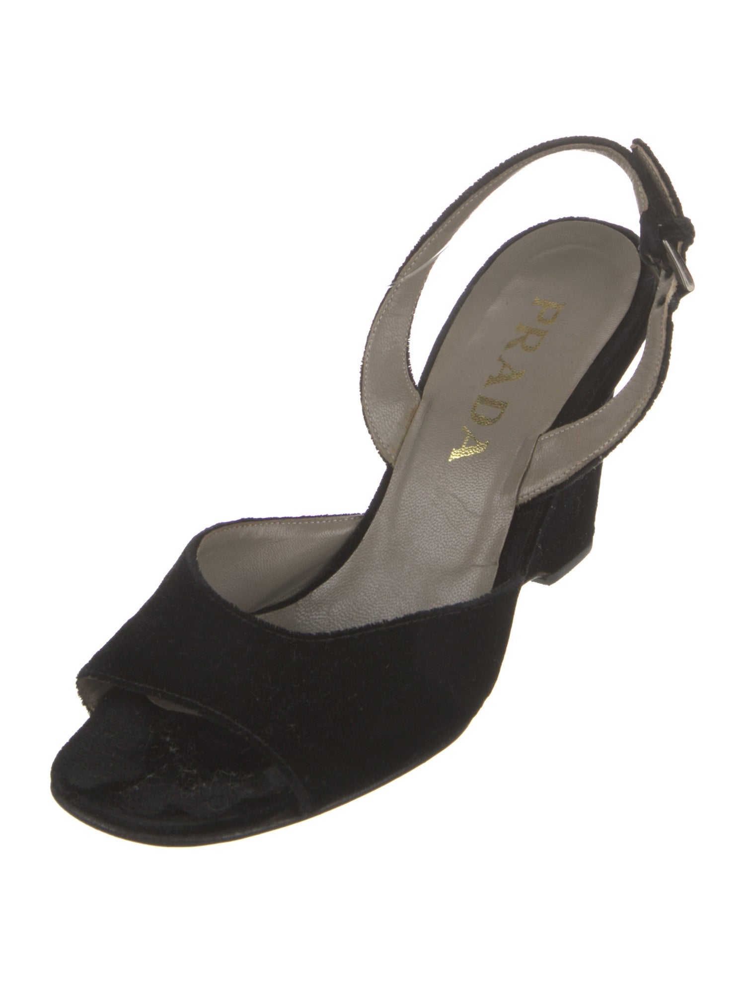 Prada Velvet Slingback Sandals