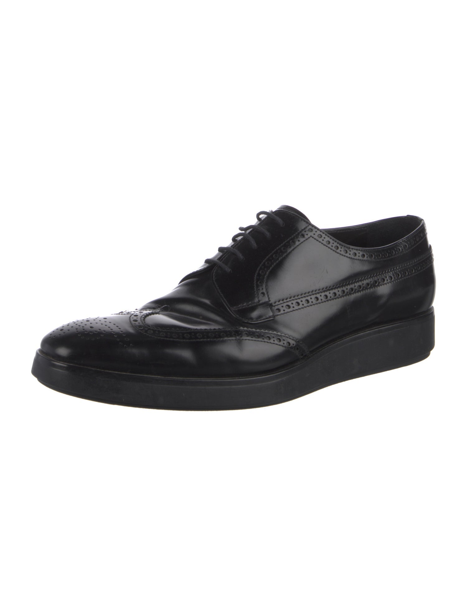 Prada Patent Leather Lasercut Accents Brogues