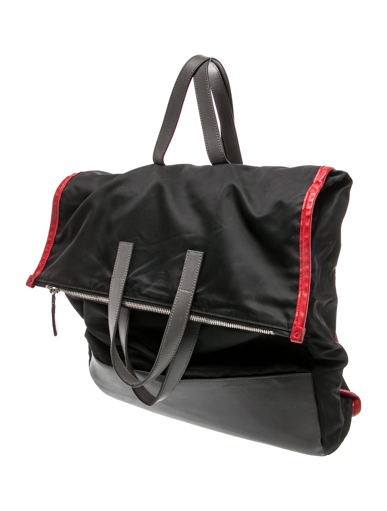 Prada Enameled Metal Triangle Backpack