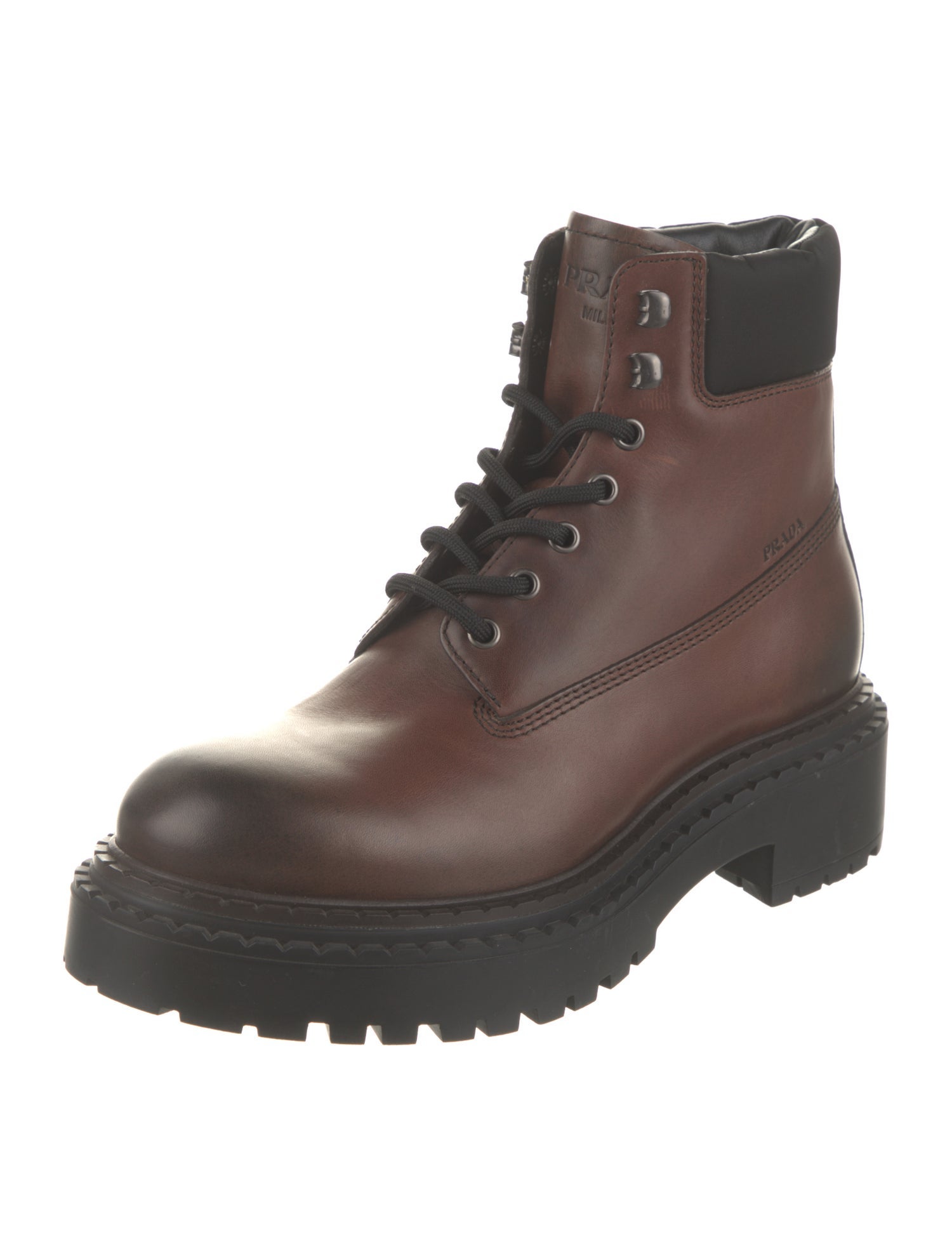 Prada Leather Hiking Boots