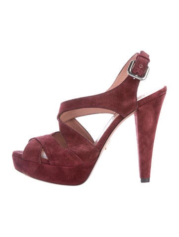 Prada Suede Platform Sandals