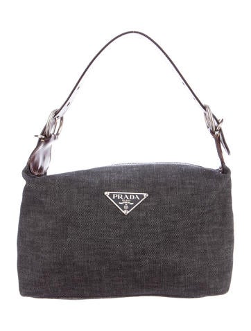 Prada Denim Logo-Accented Handle Bag