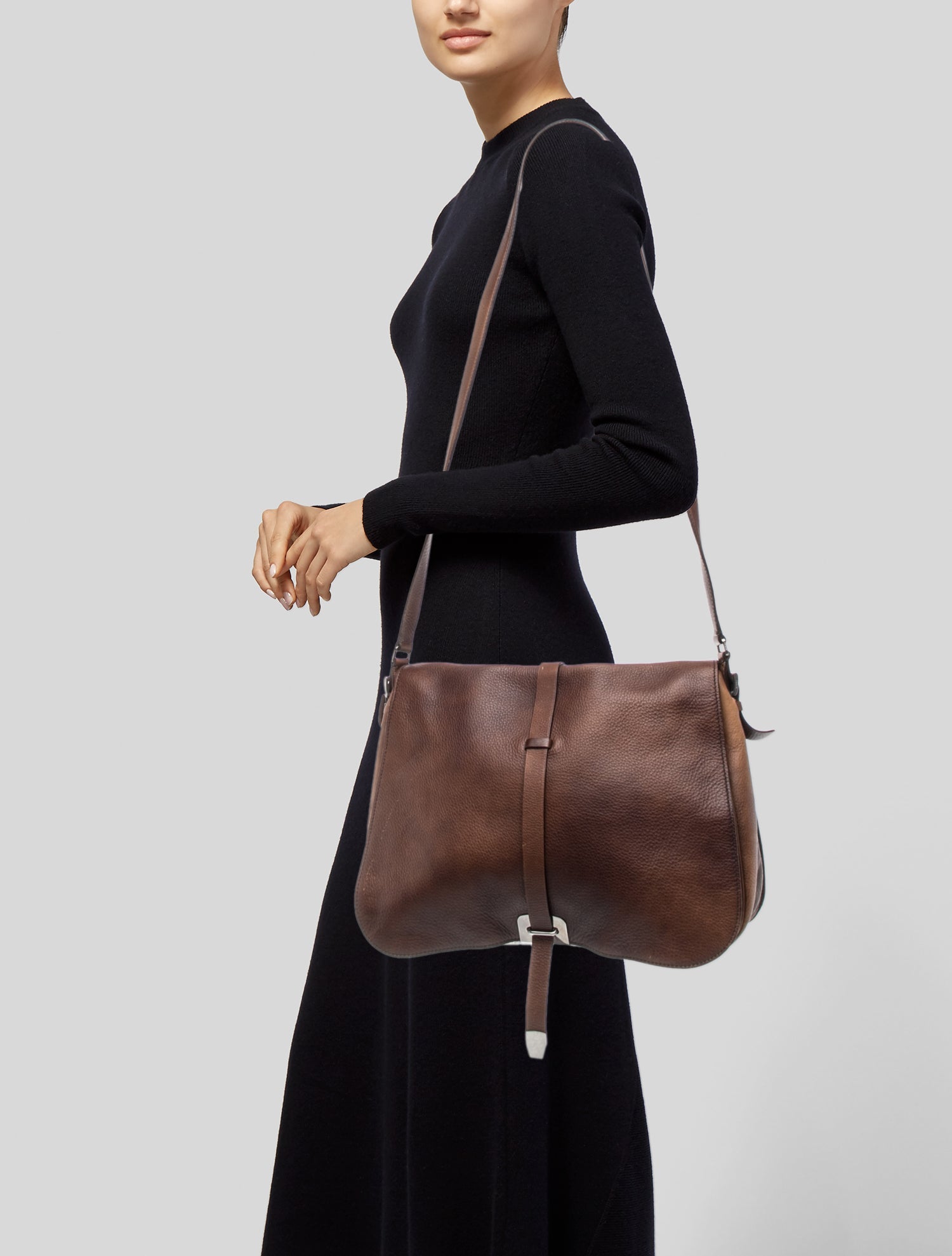 バッグ PRADA leather messenger bag dark brown Prada Leather Messenger Bag - Brown Messenger Bags, Bags