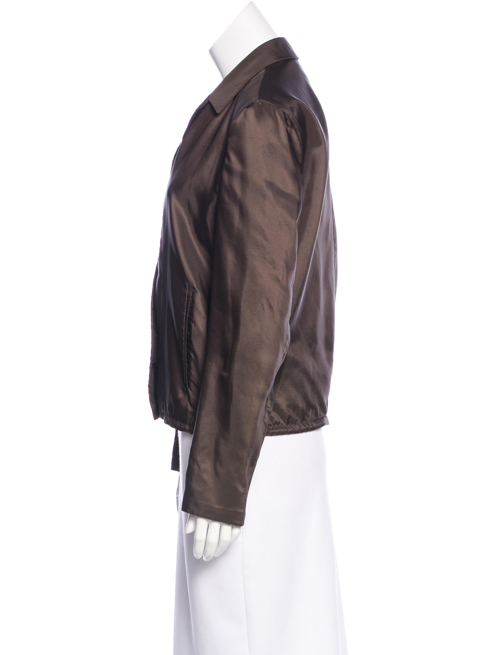 Prada Silk blend Velcro Jacket Brown Jackets, Clothing PRA126779