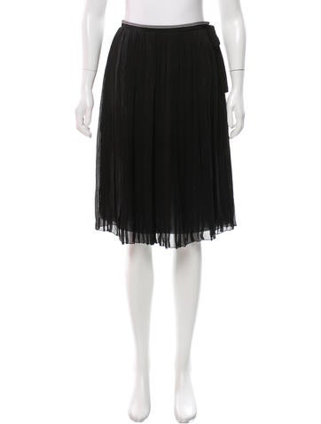 Prada Pleated Silk Skirt