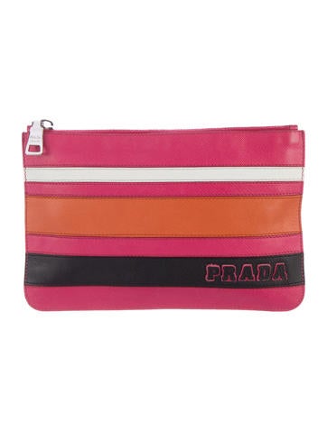 Prada Righe Zip Pouch