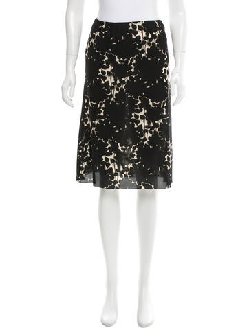 Prada Silk Printed Skirt
