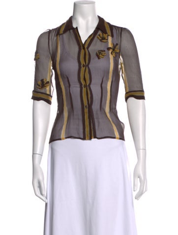 Pre-owned Prada Vintage 2000 Blouse In Brown
