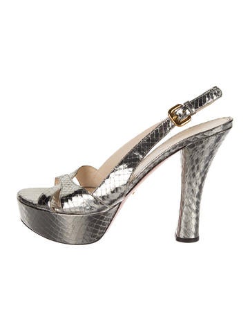 Prada Metallic Platform Sandals