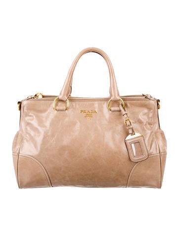Prada Vitello Shine Double Zip Satchel