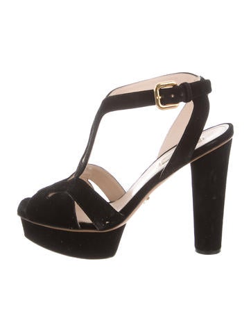 Prada Suede Platform Sandals