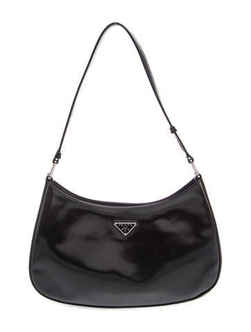Prada Enameled Metal Triangle Cleo