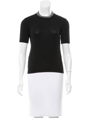 Prada Embellished Cashmere Top