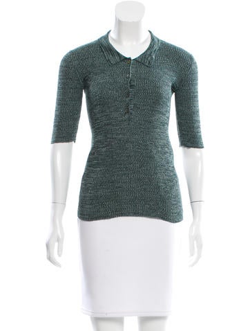 Prada Knit Button-Up Top