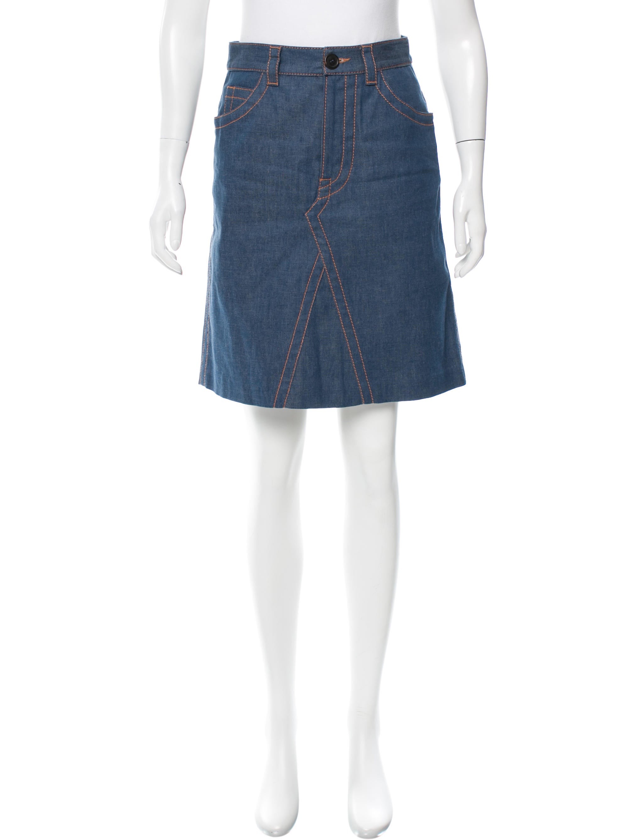 PRADA★素敵！Navy A-Line Skirt Prada Embellished Silk Skirt in Navy — UFO No More