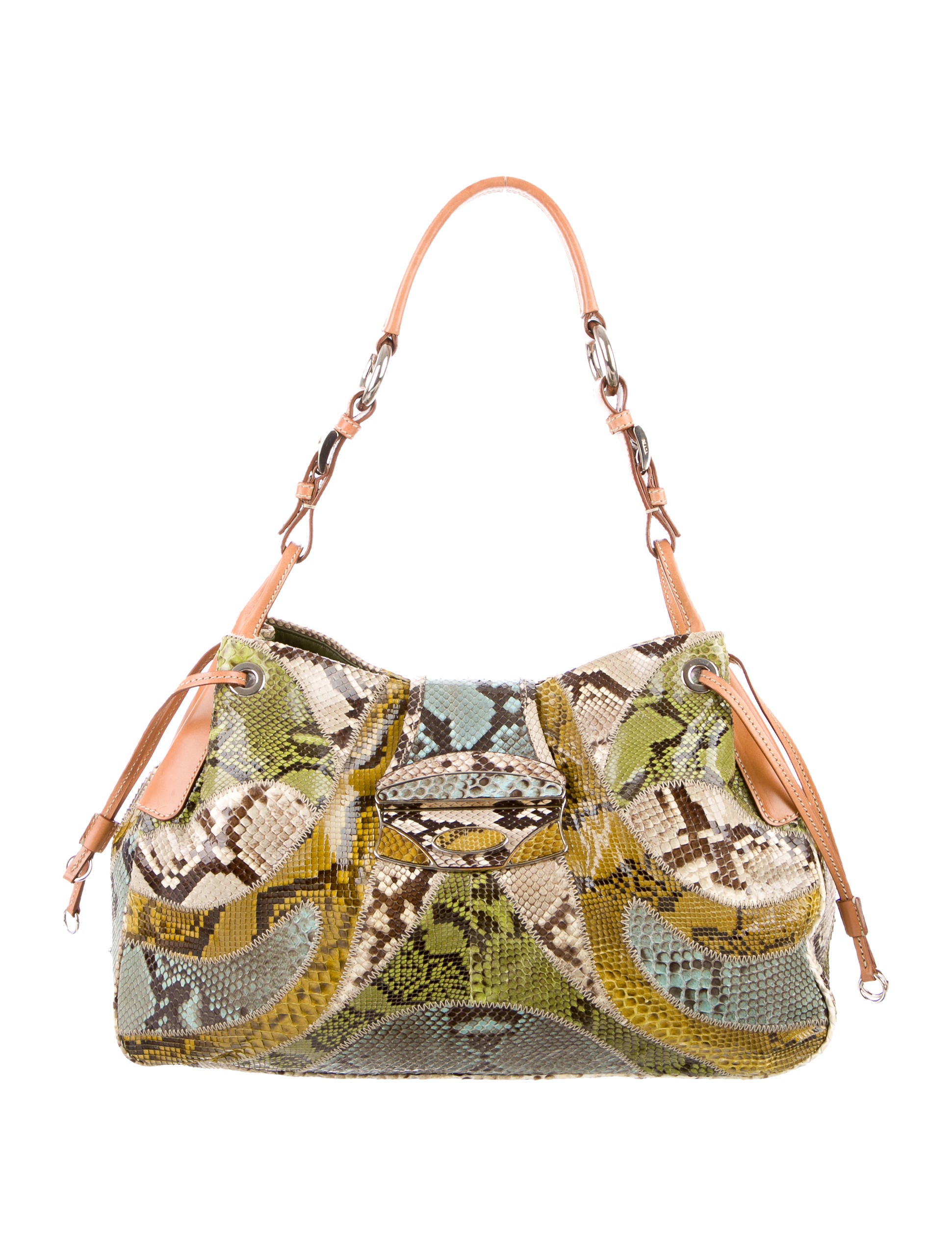 Prada Patchwork Python Hobo