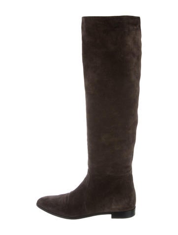 Prada Suede Over-The-Knee Boots