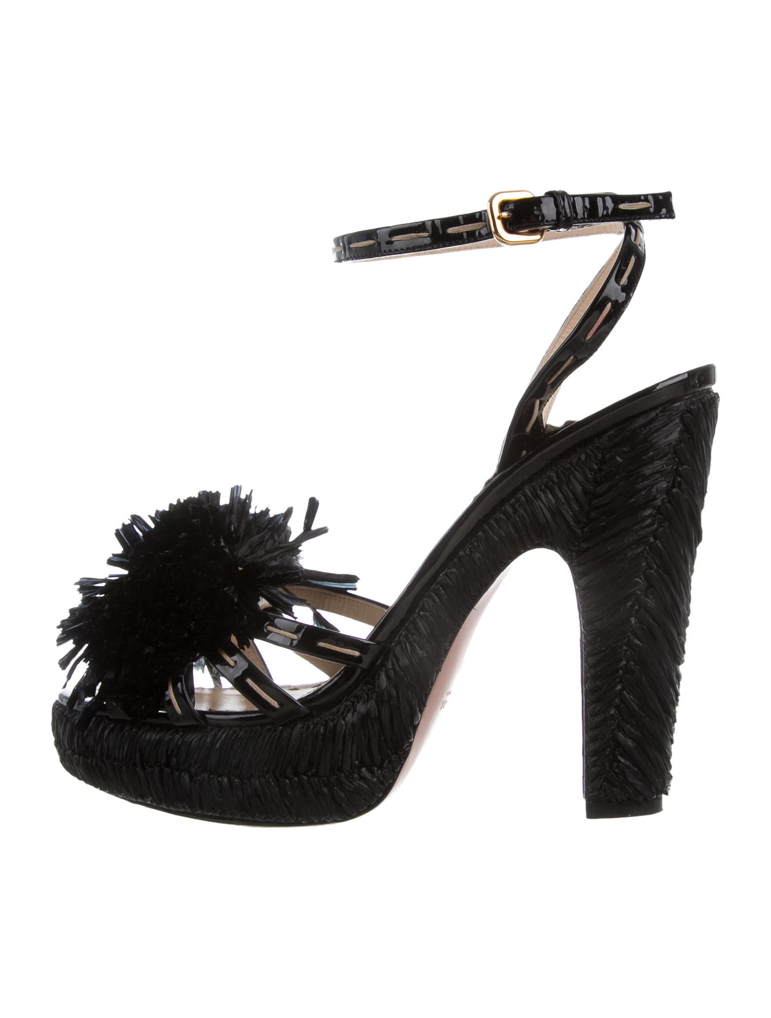 Prada Raffia Platform Sandals