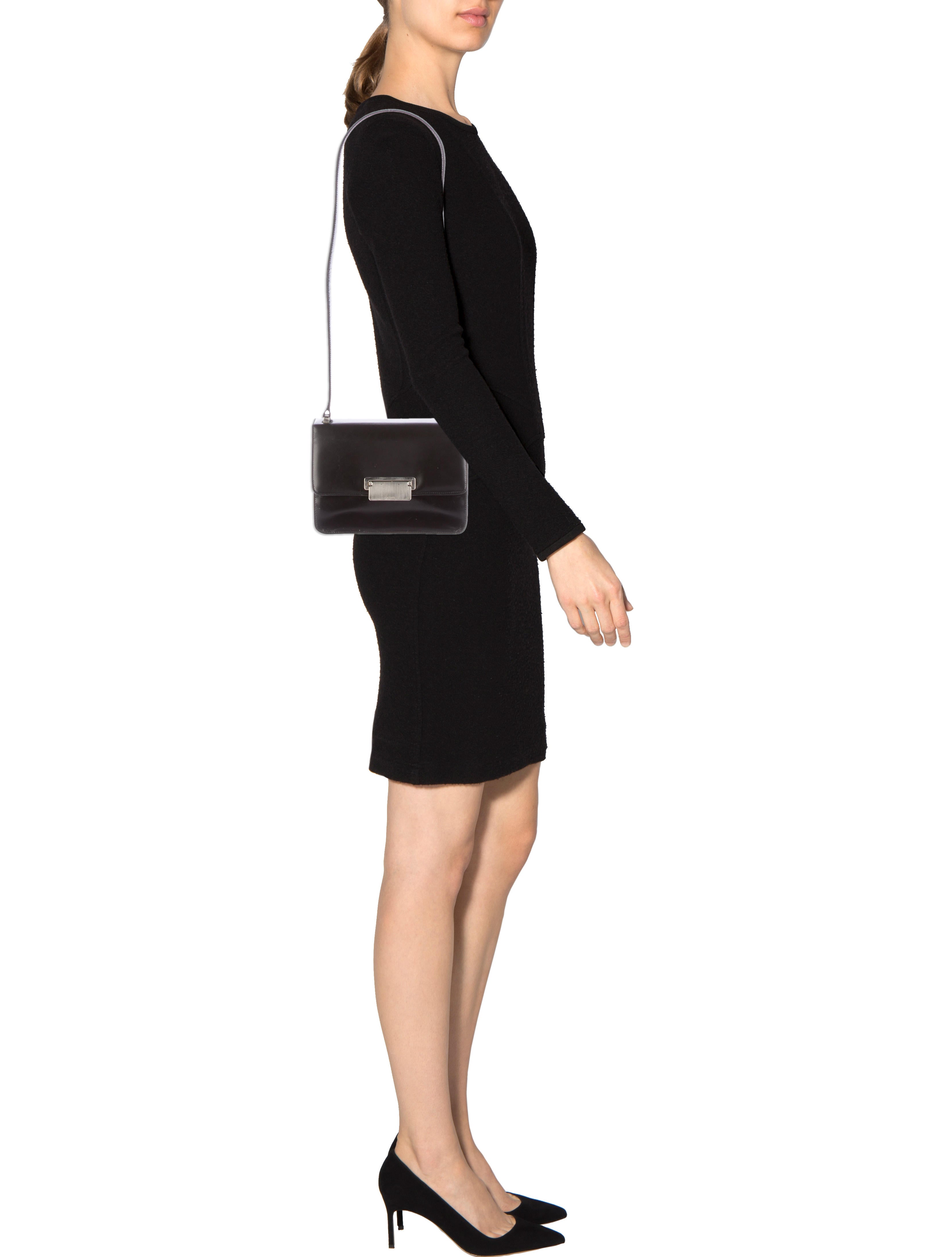 Prada Vitello Lissato Flap Bag - Black Shoulder Bags, Handbags
