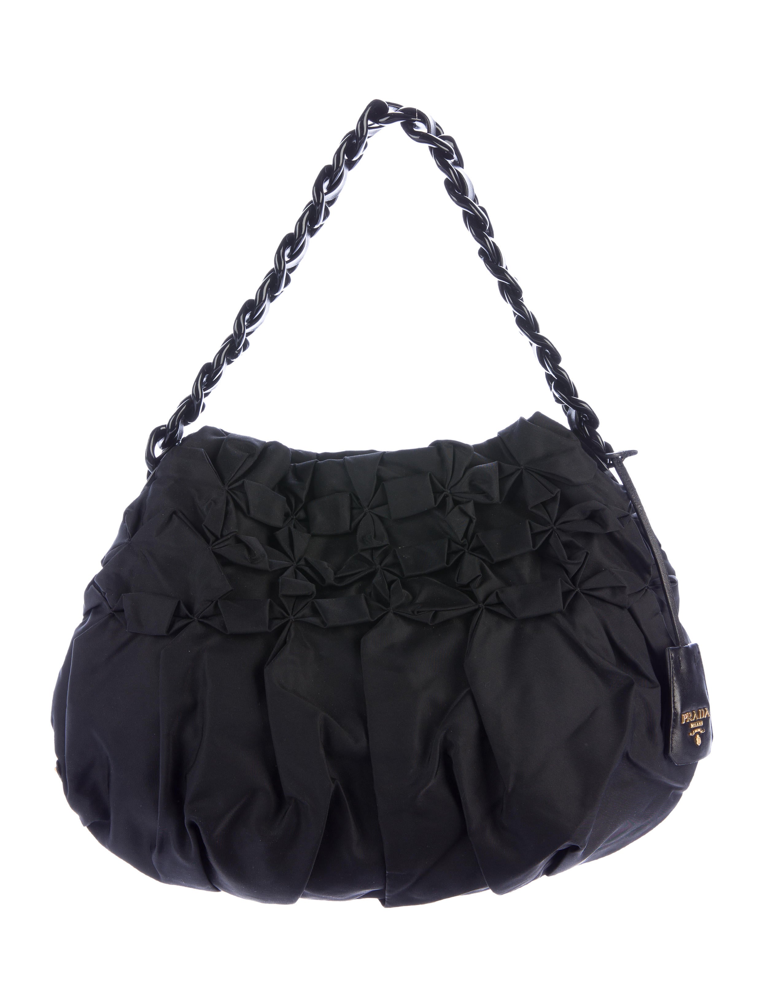 Prada Ruched Tessuto Hobo