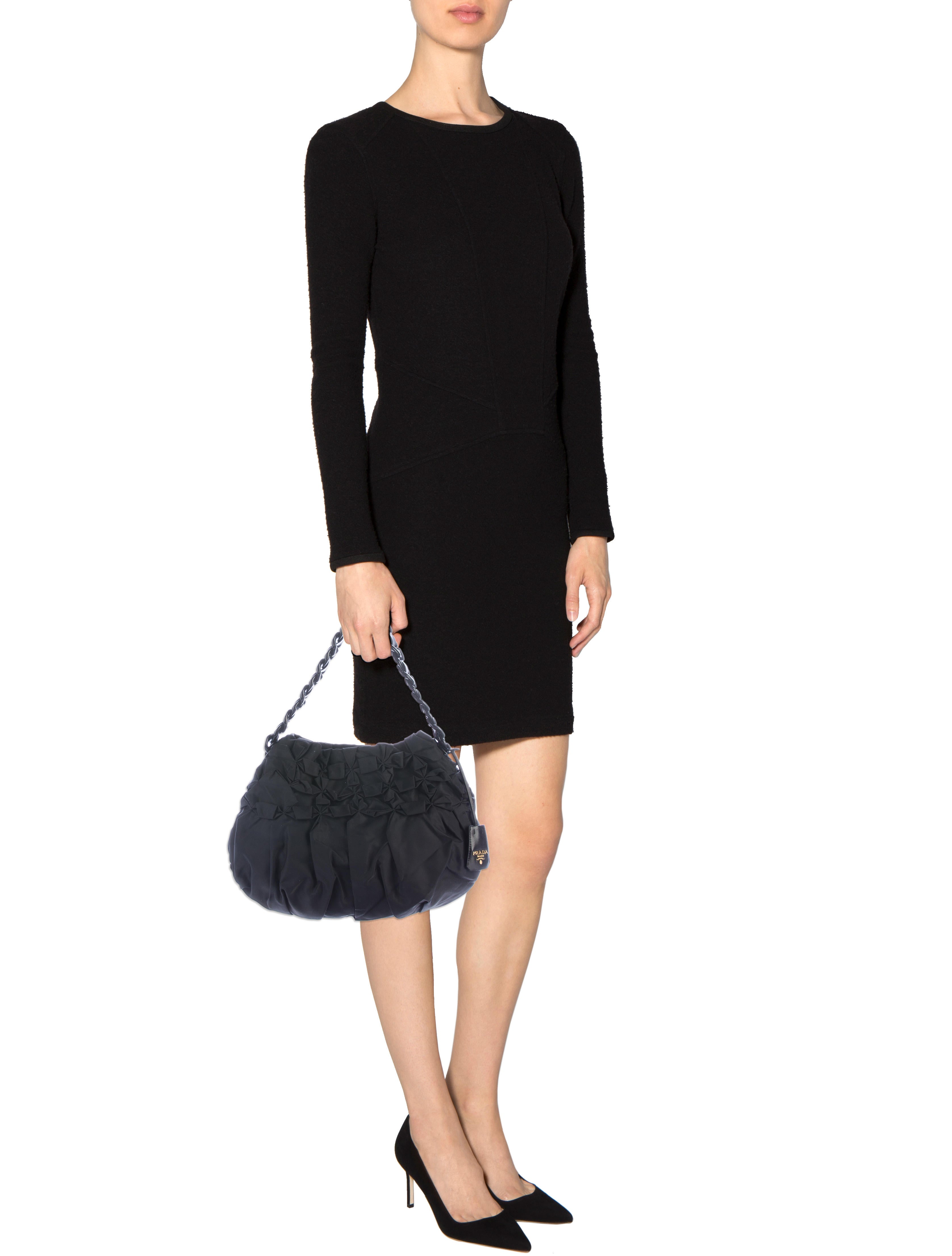 Prada Ruched Tessuto Hobo