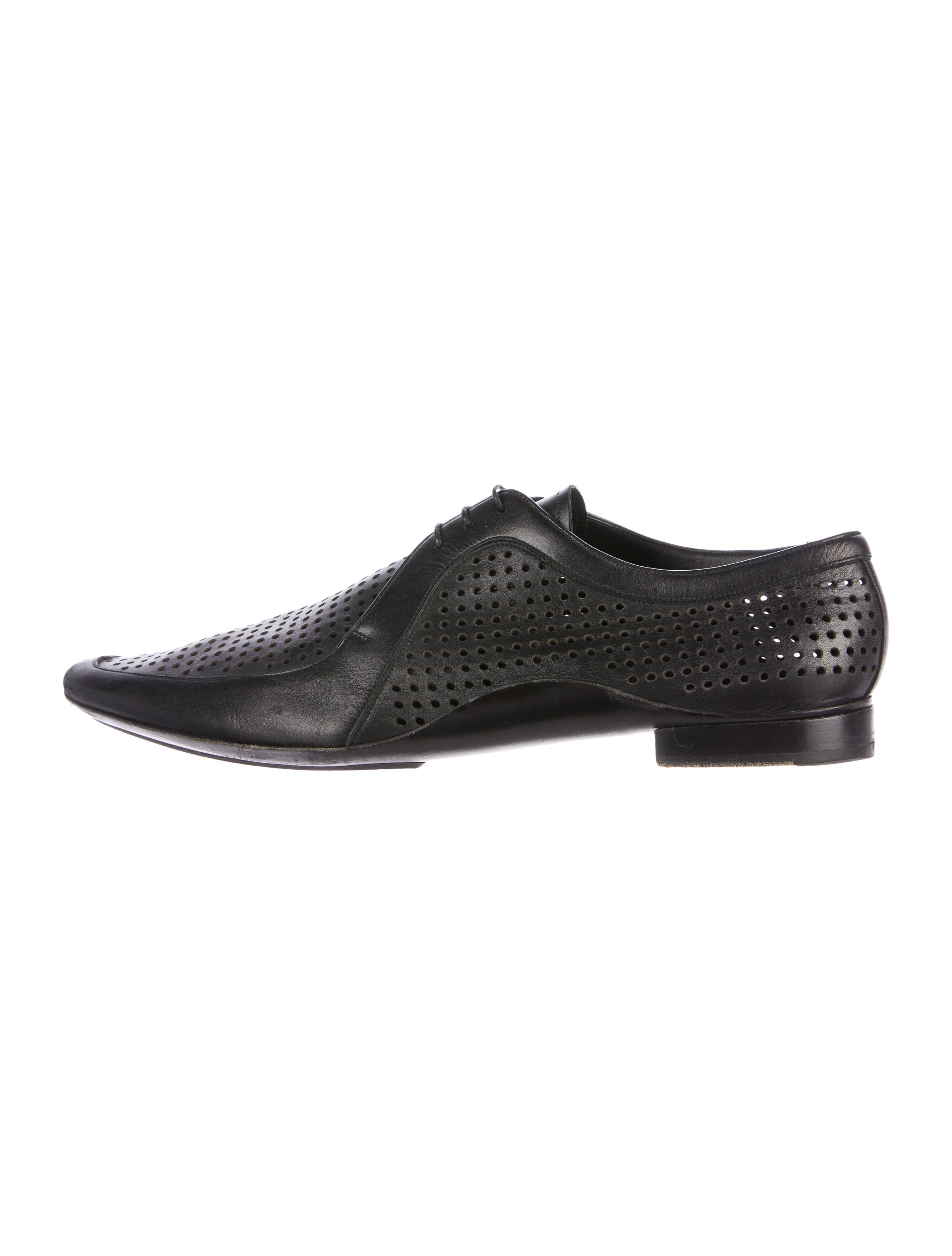 Prada Perforated Leather Derby Shoes