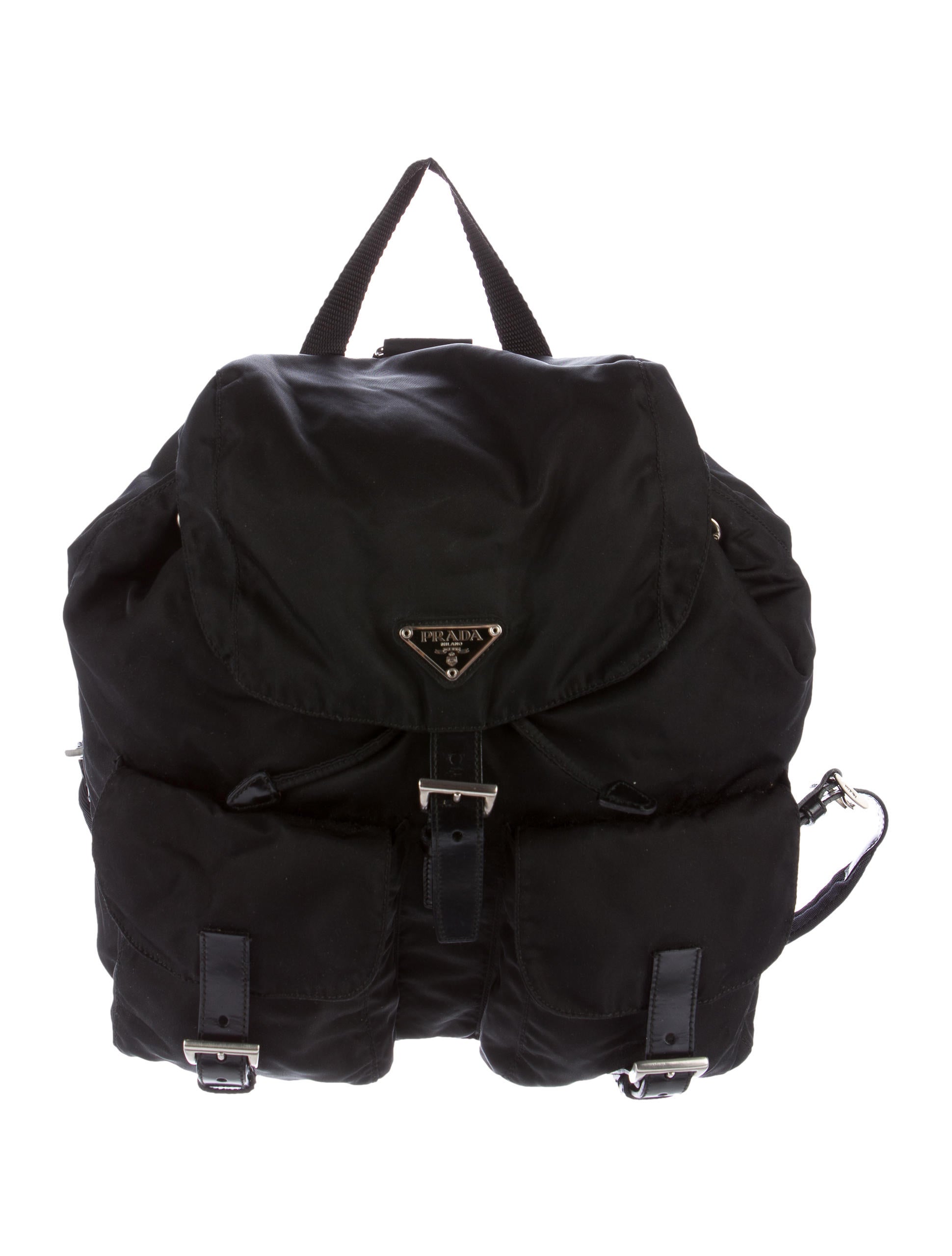 Prada Leather-Trimmed Tessuto Backpack