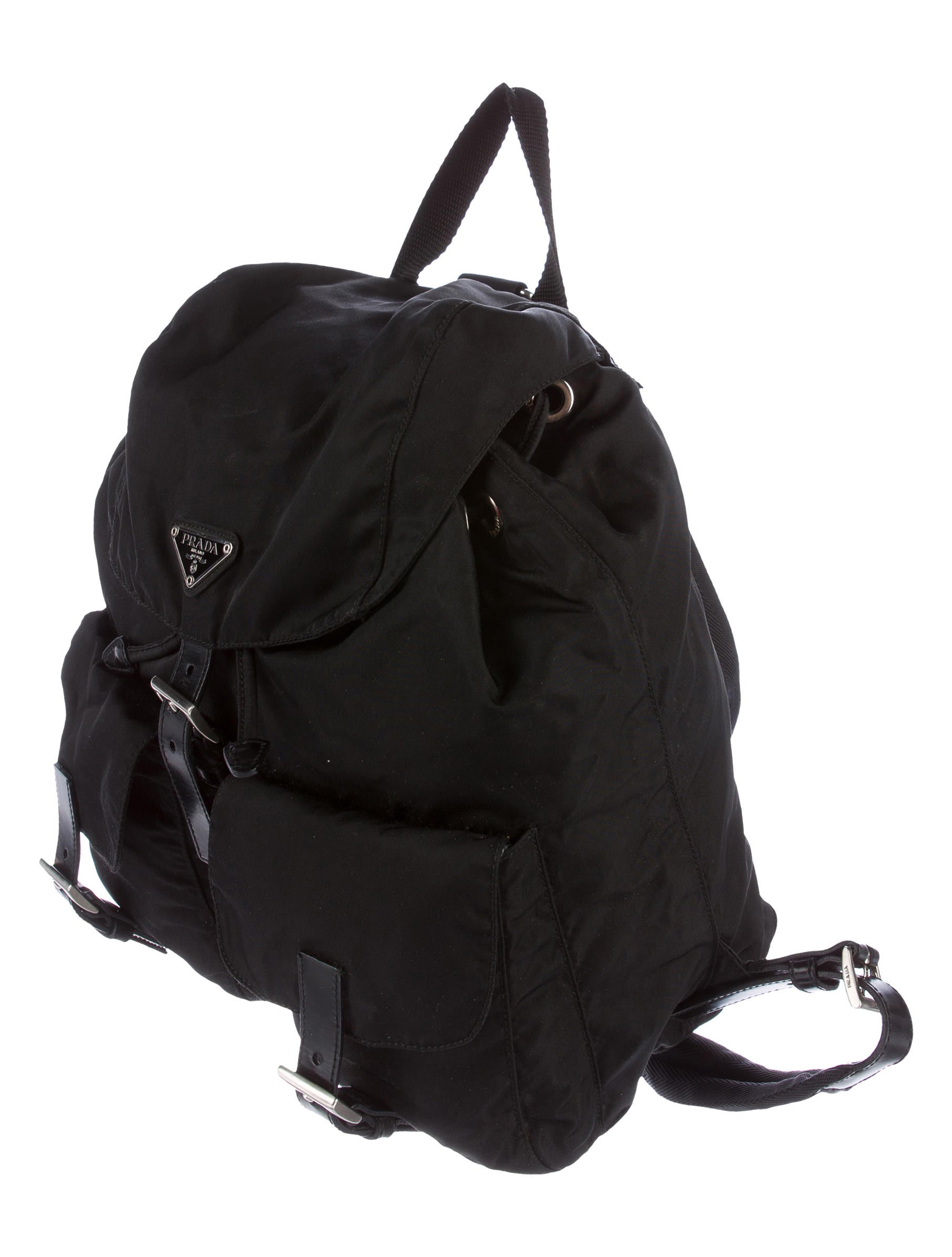 Prada Leather-Trimmed Tessuto Backpack