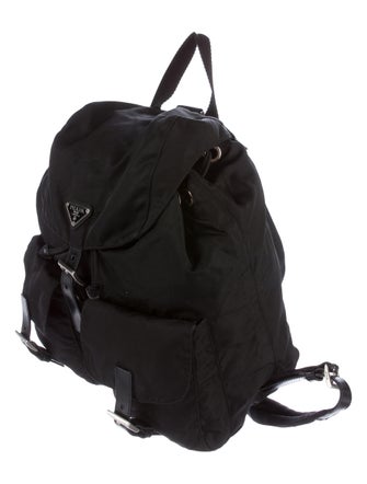 Prada Leather-Trimmed Tessuto Backpack