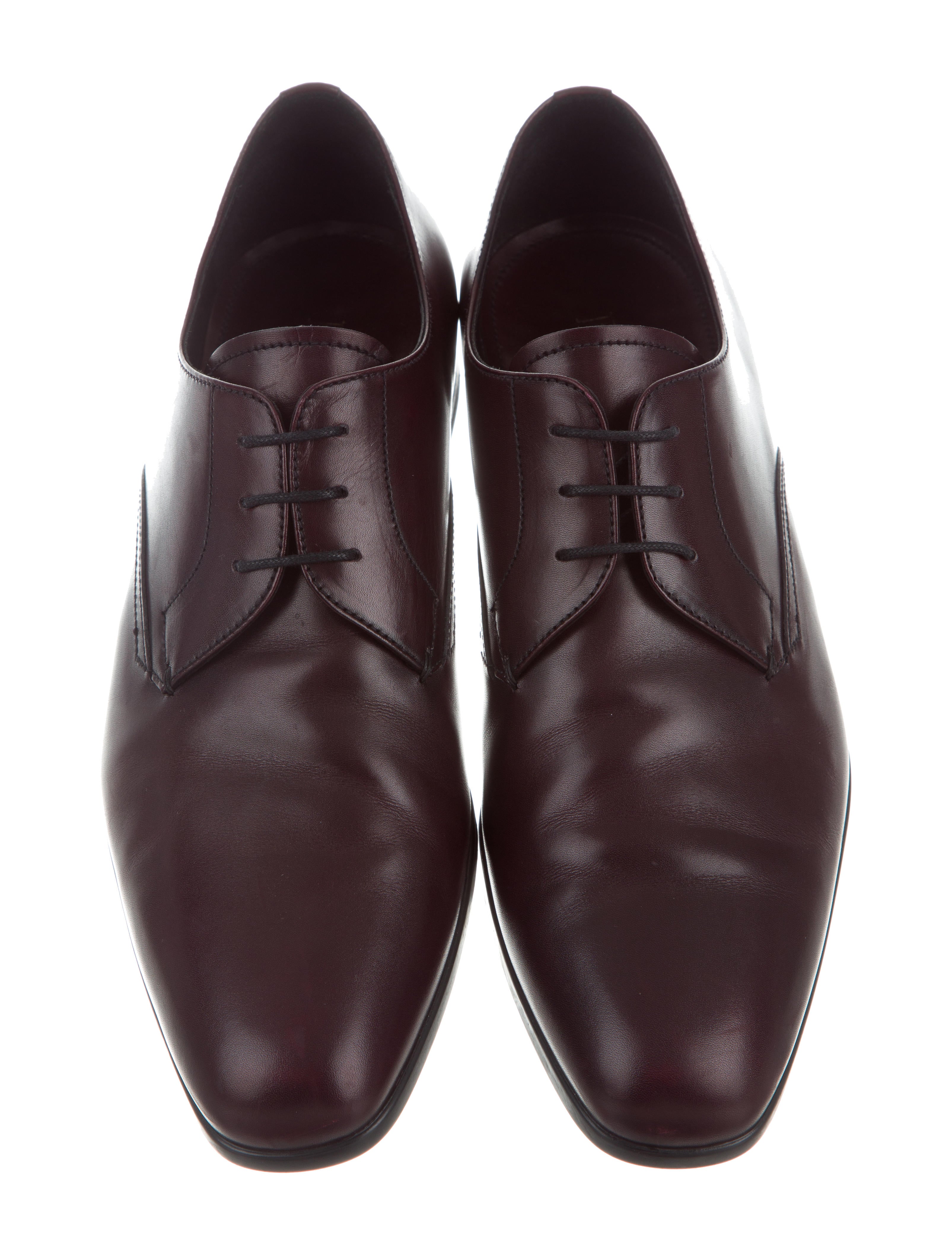Prada Leather SquareToe Oxfords Shoes PRA155048 The RealReal