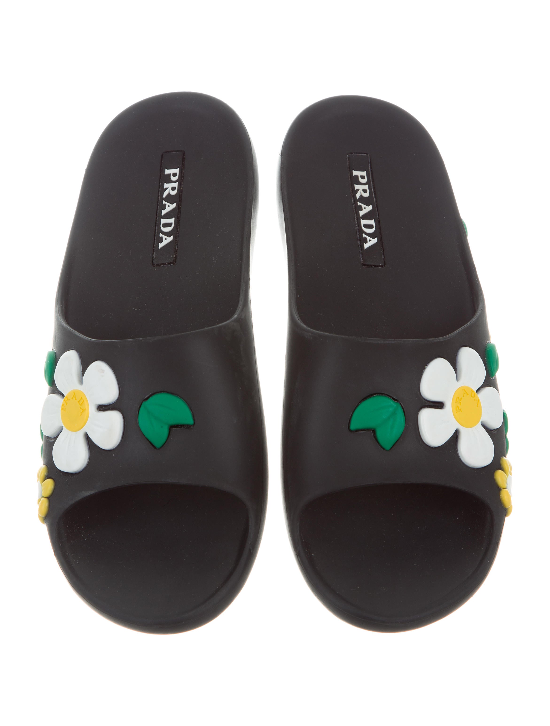Prada 2017 Floral Slide Sandals Shoes PRA157489 The RealReal