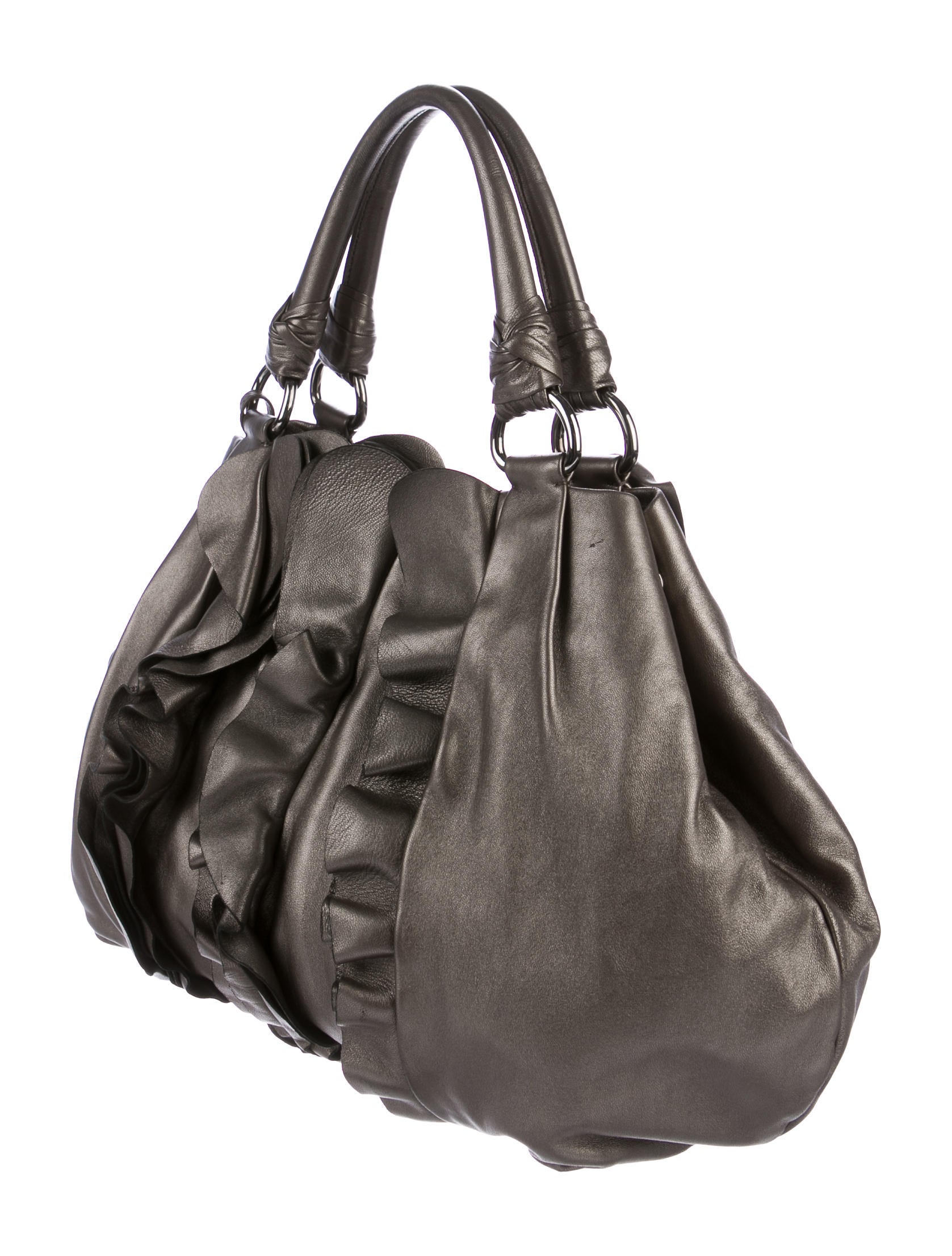 Prada Nappa Ruffle Handle Bag Handbags PRA158443 The RealReal