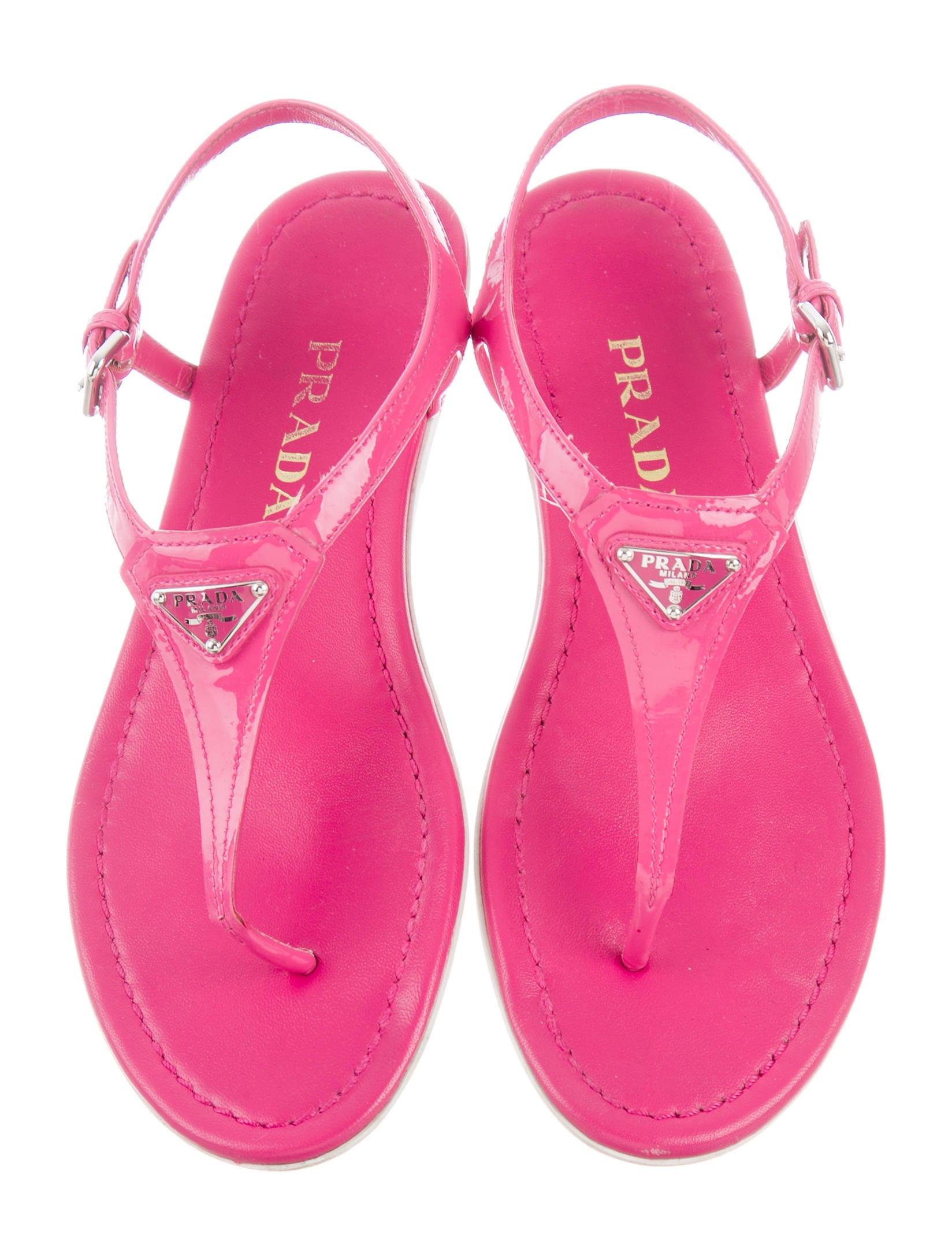 Prada Logo Thong Sandals - Shoes - PRA162255 | The RealReal
