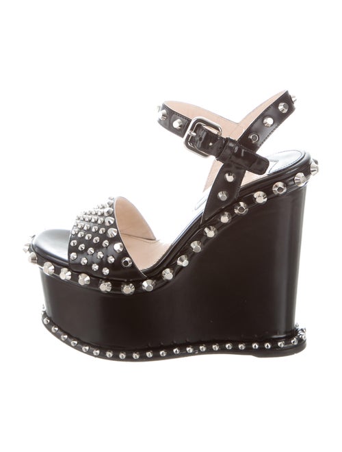 Prada Studded Platform Wedges