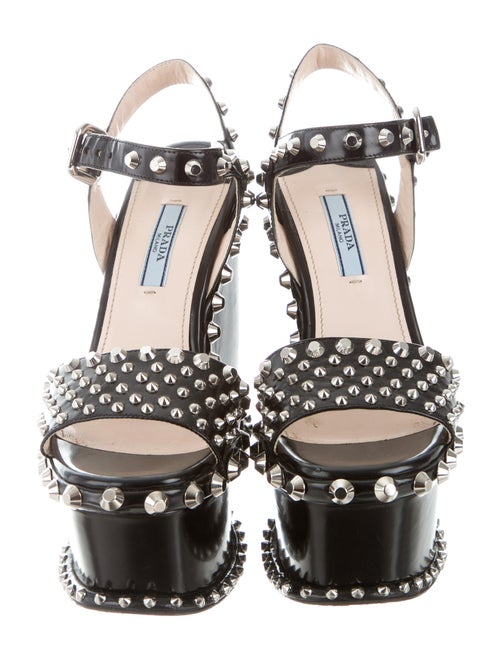 Prada Studded Platform Wedges