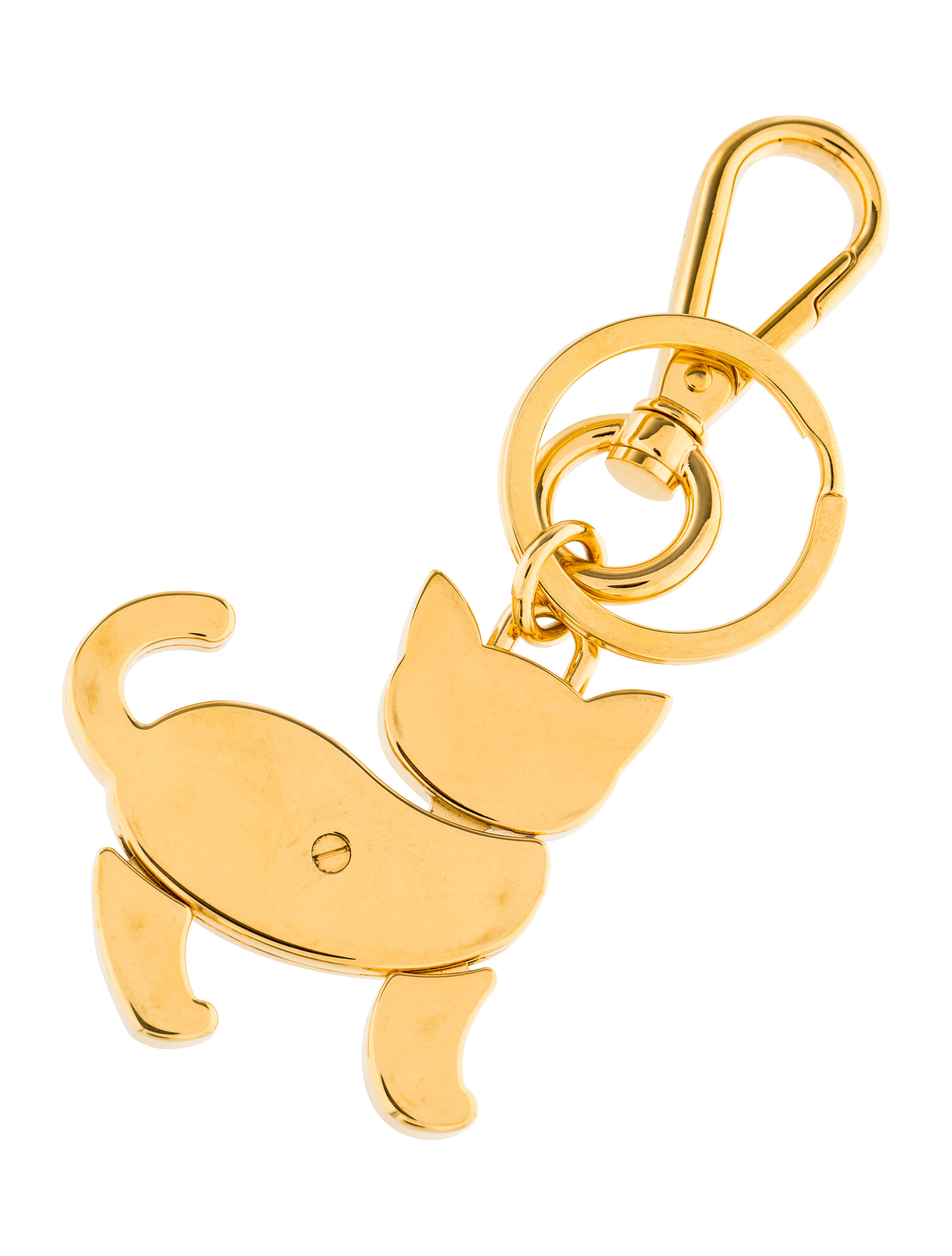 Prada Logo-Accented Cat Keychain - Black Keychains, Accessories
