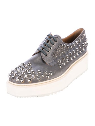 Prada Studded Leather Platform Oxfords