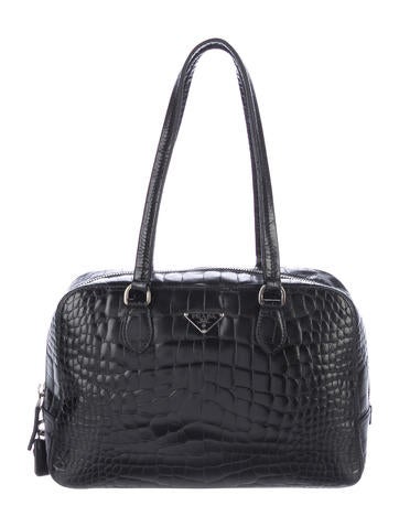 Prada Crocodile Bauletto Bag Handbags Pra169873 The Realreal Crocodile Bauletto Bag