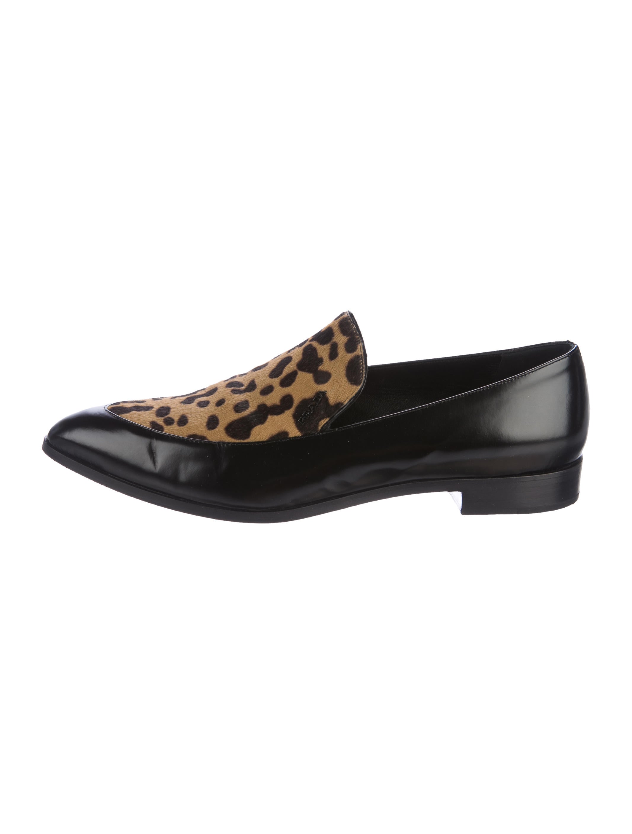 Prada Leopard Print Leather Loafers