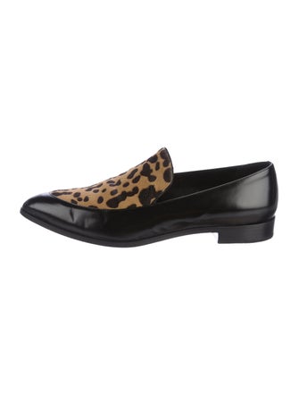 Prada Leopard Print Leather Loafers