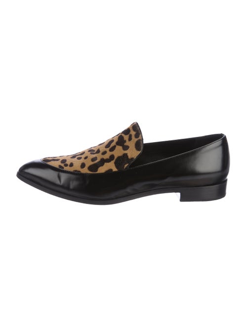 Prada Leopard Print Leather Loafers