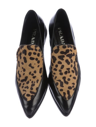 Prada Leopard Print Leather Loafers