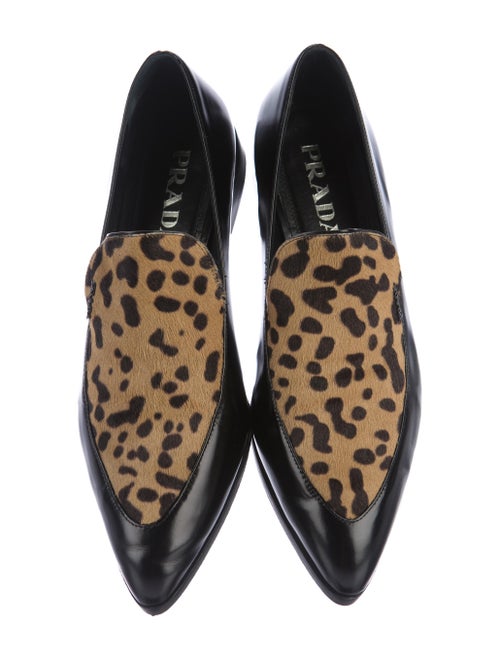 Prada Leopard Print Leather Loafers