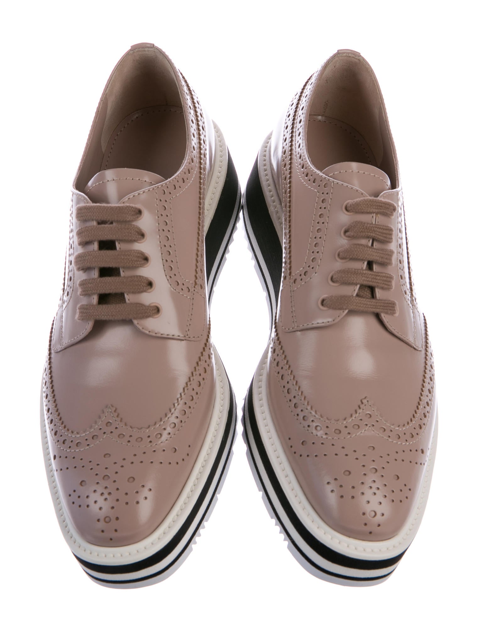 Prada Brogue Platform Oxfords Shoes PRA171606 The RealReal
