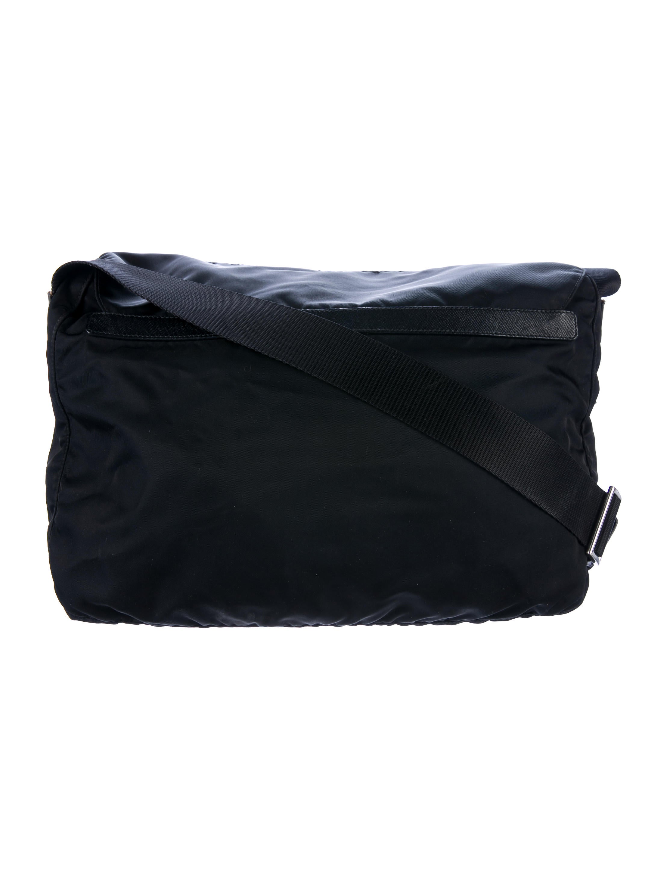 leather-trimmed tessuto messenger bag