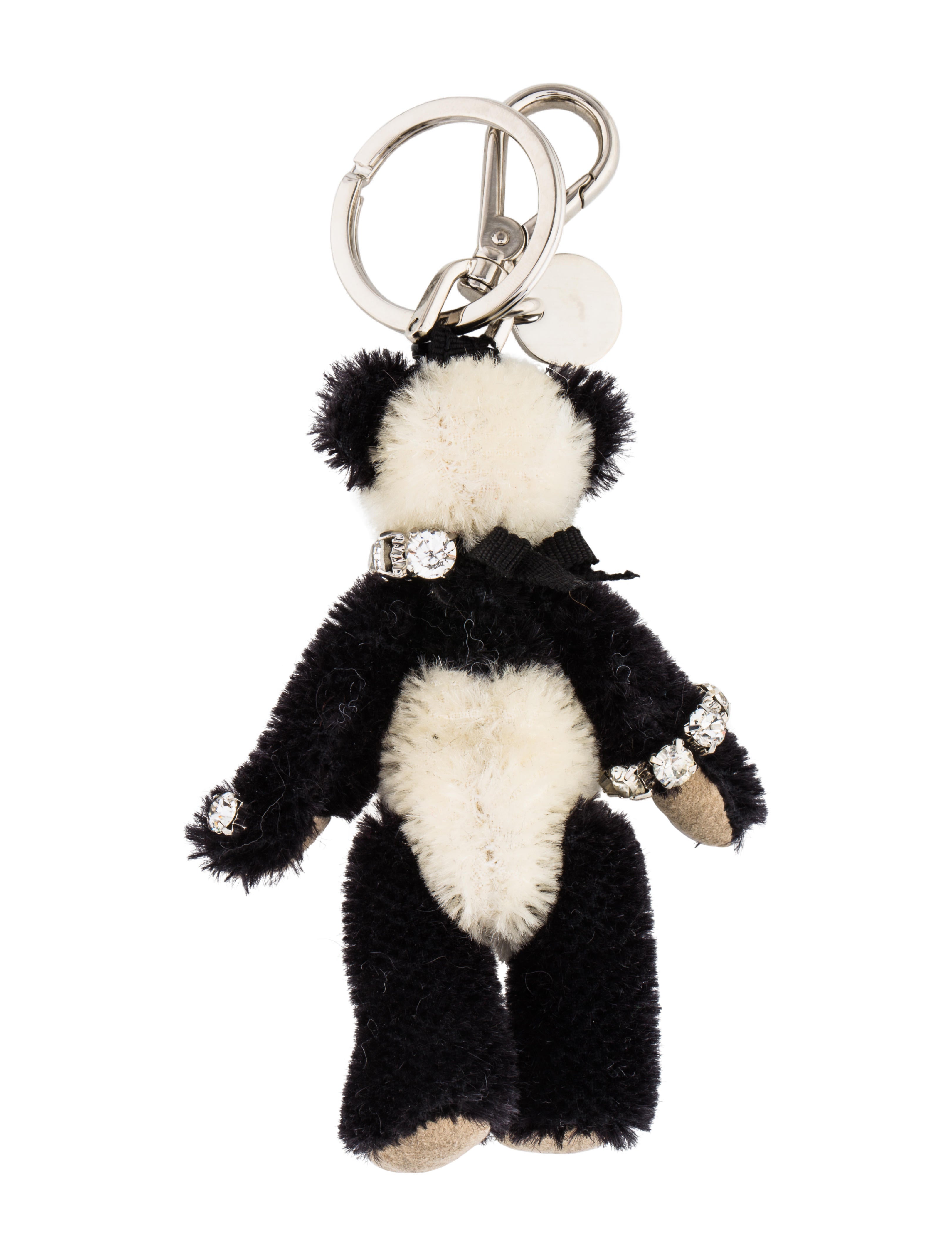 Prada Embellished Panda Keychain - Black Keychains, Accessories