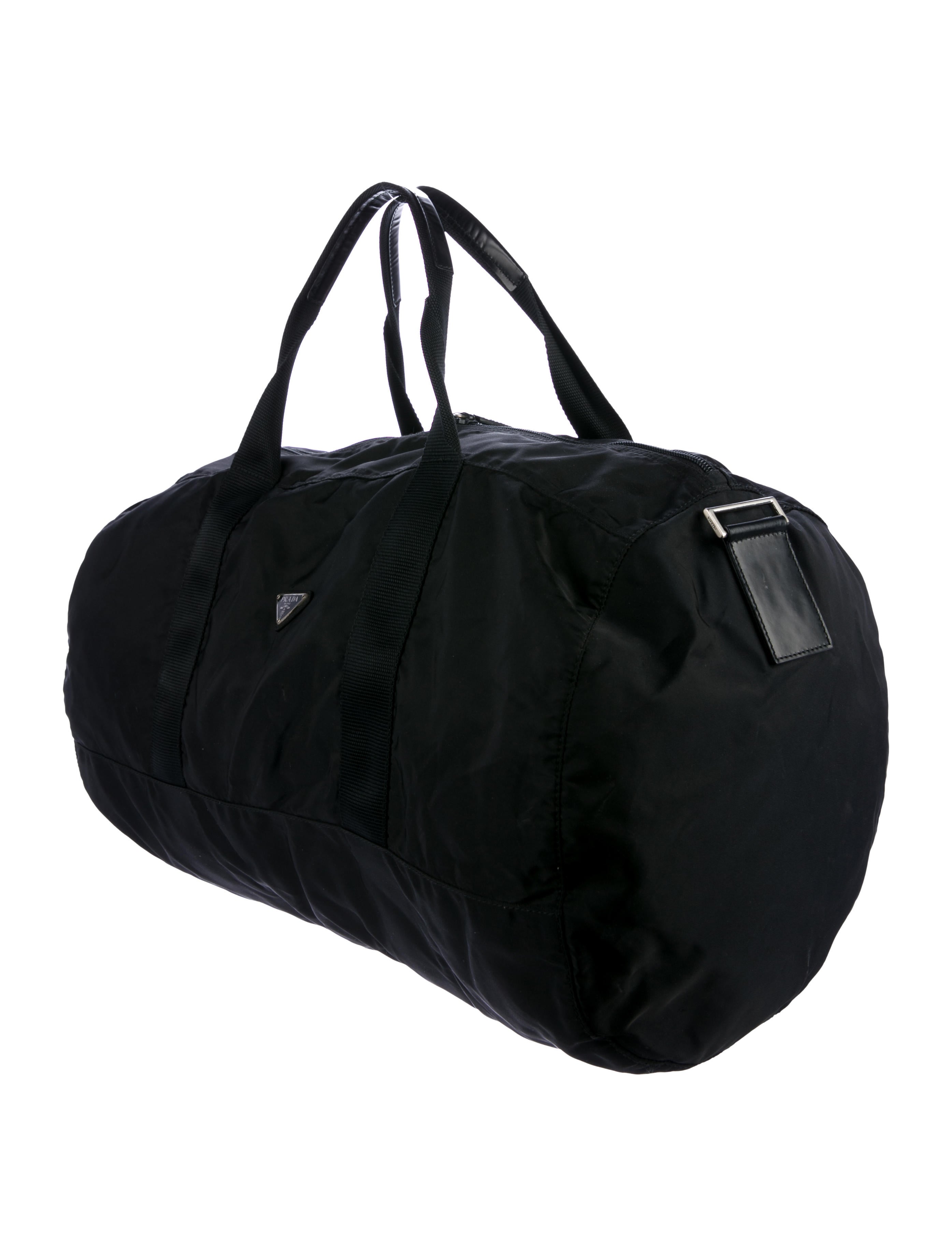 Prada LeatherTrimmed Travel Bag Handbags PRA186239 The RealReal