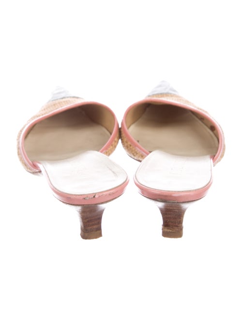 Prada Pointed-Toe Raffia Mules